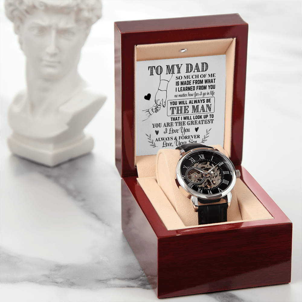 To My Dad From Son Skeleton Watch
