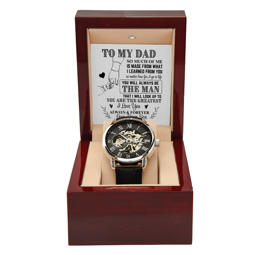 To My Dad From Son Skeleton Watch