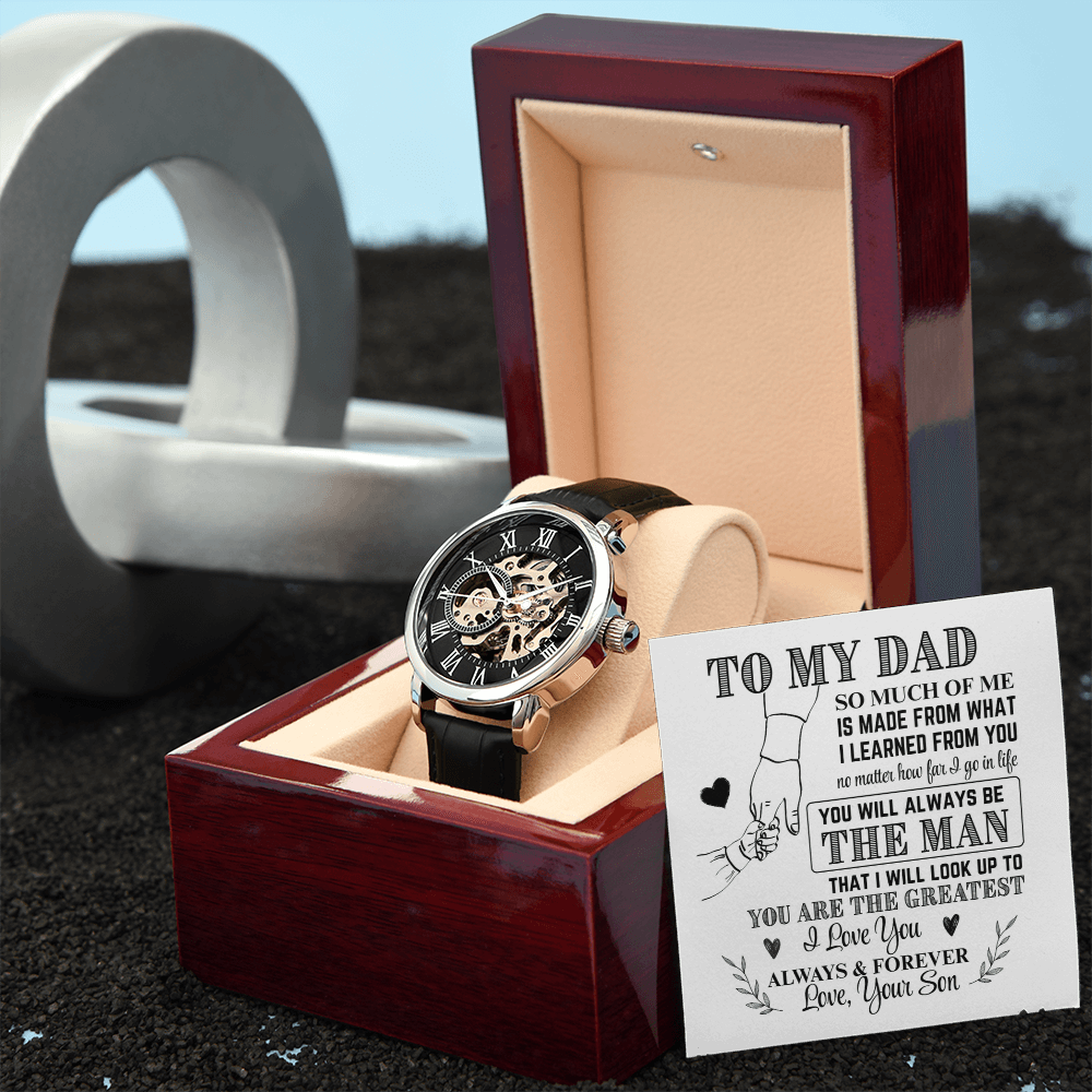 To My Dad From Son Skeleton Watch