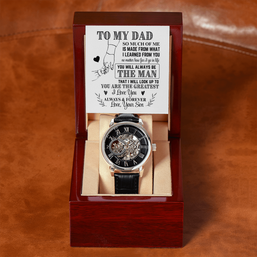 To My Dad From Son Skeleton Watch
