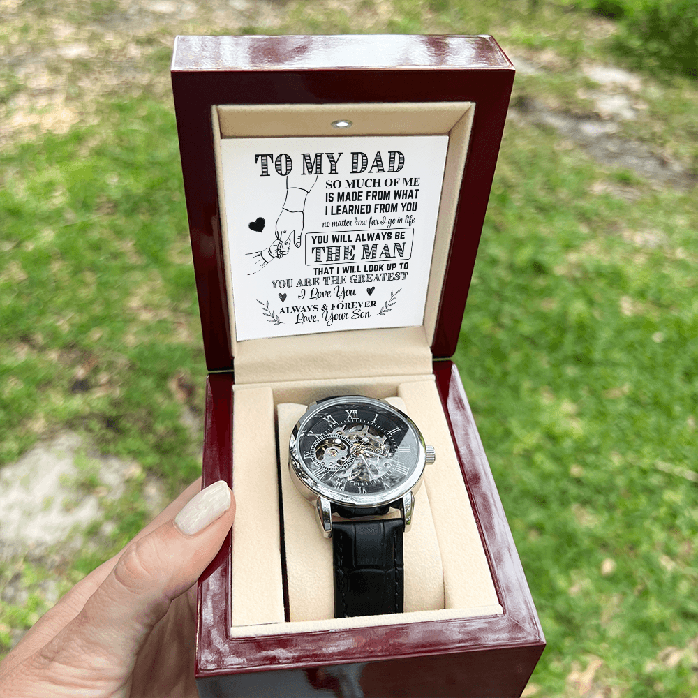 To My Dad From Son Skeleton Watch