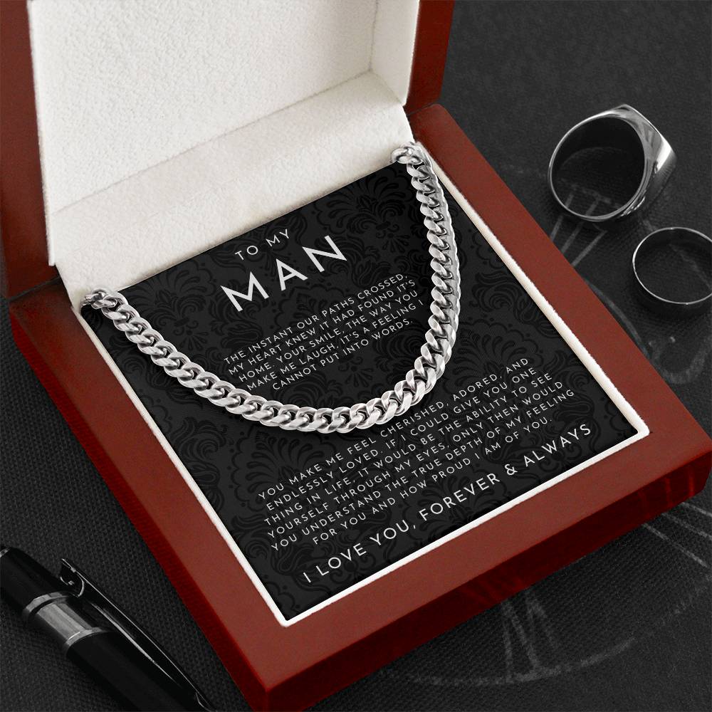 To My Man Necklace, Husband Boyfriend Gift