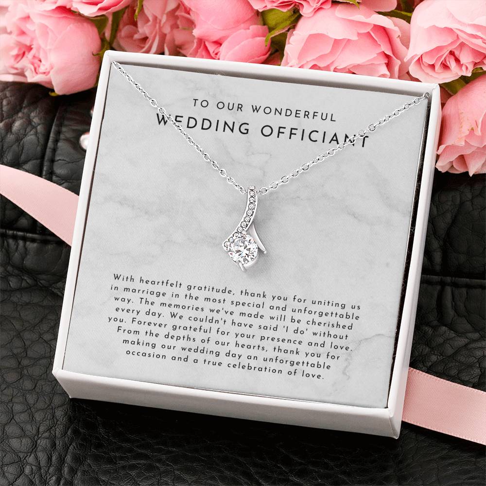 Wedding Officiant Gift (With Heartfelt Gratitude) Alluring Beauty Necklace