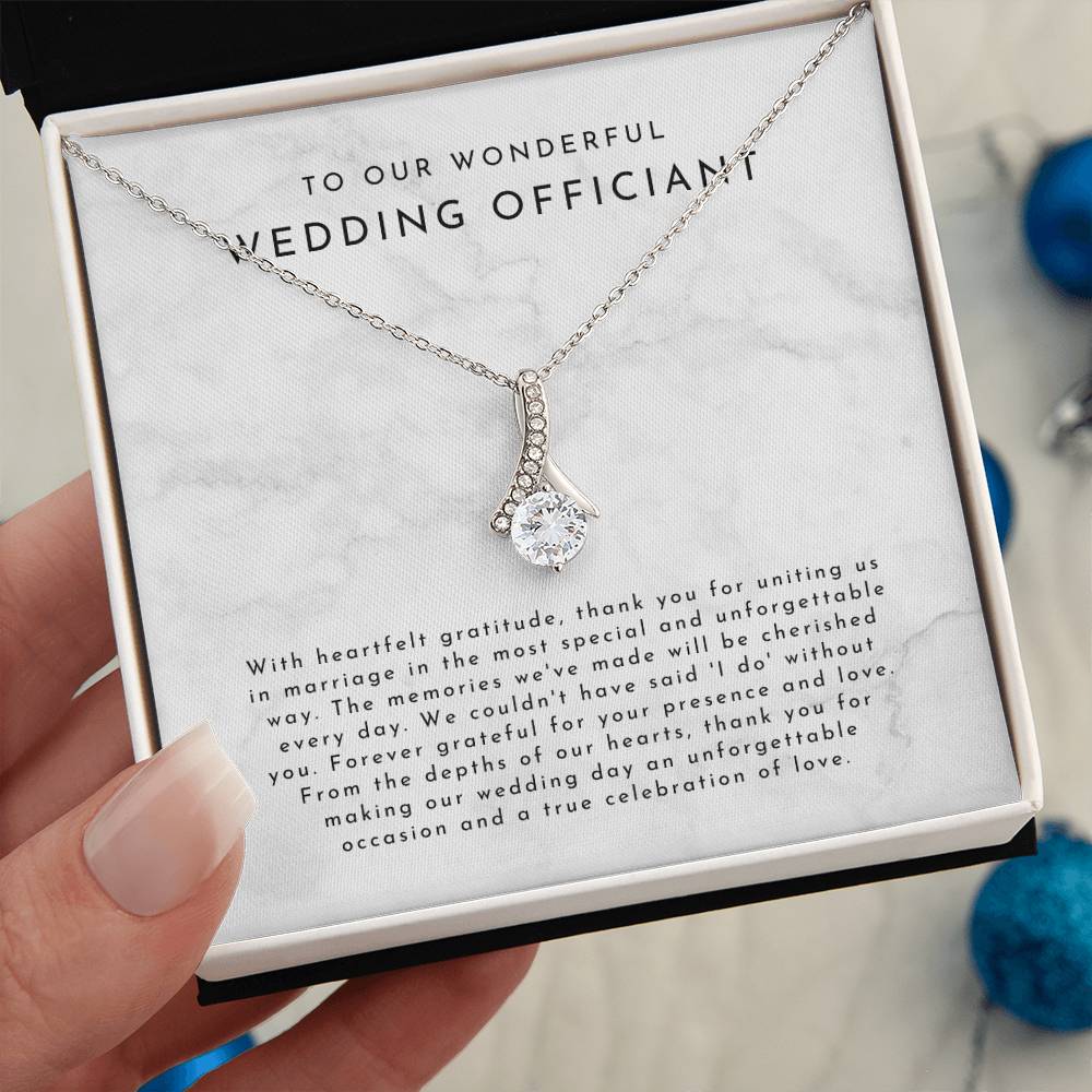Wedding Officiant Gift (With Heartfelt Gratitude) Alluring Beauty Necklace