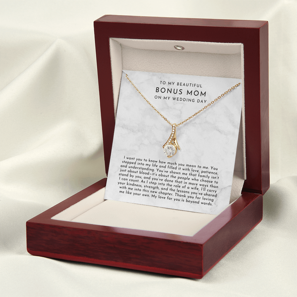 To My Bonus Mom On My Wedding Day Necklace