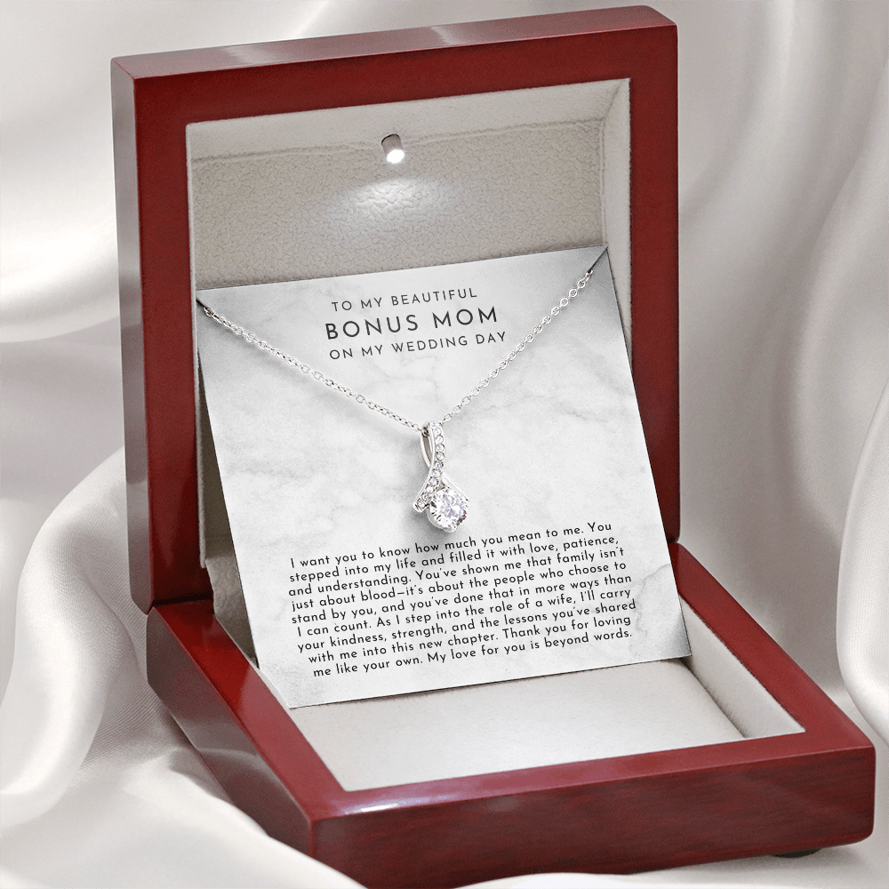 To My Bonus Mom On My Wedding Day Necklace