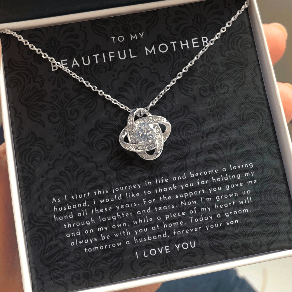 Mother Of The Groom Gift From Son - Love Knot Necklace