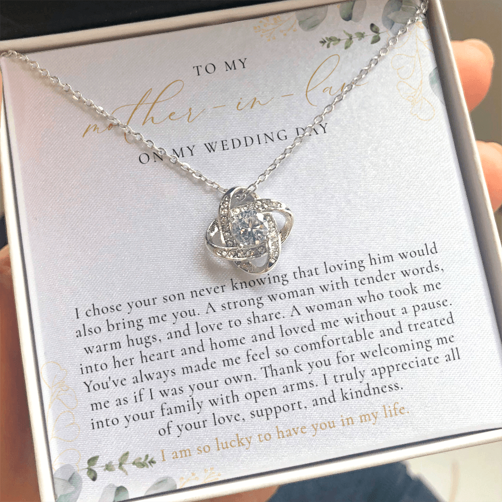 To My Mother In Law Necklace - Greenery Wedding Gift