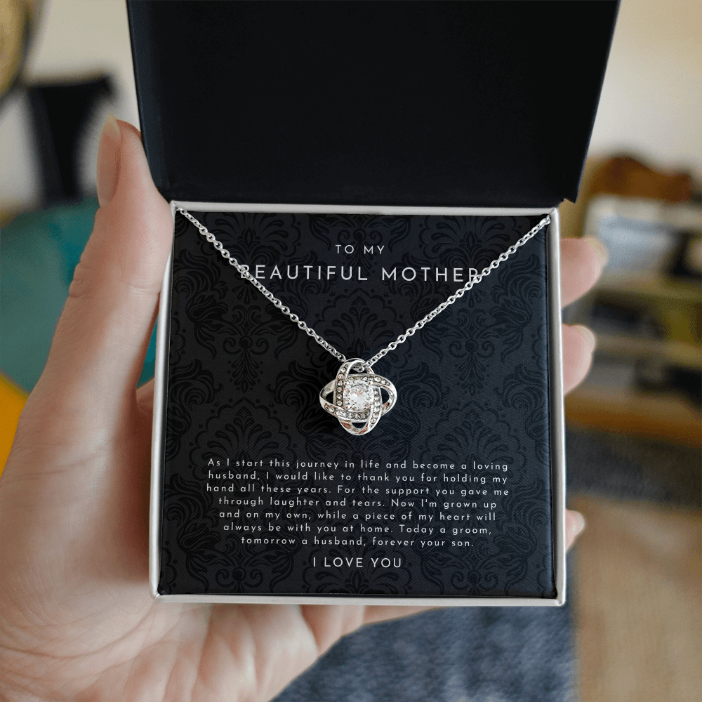 Mother Of The Groom Gift From Son - Love Knot Necklace