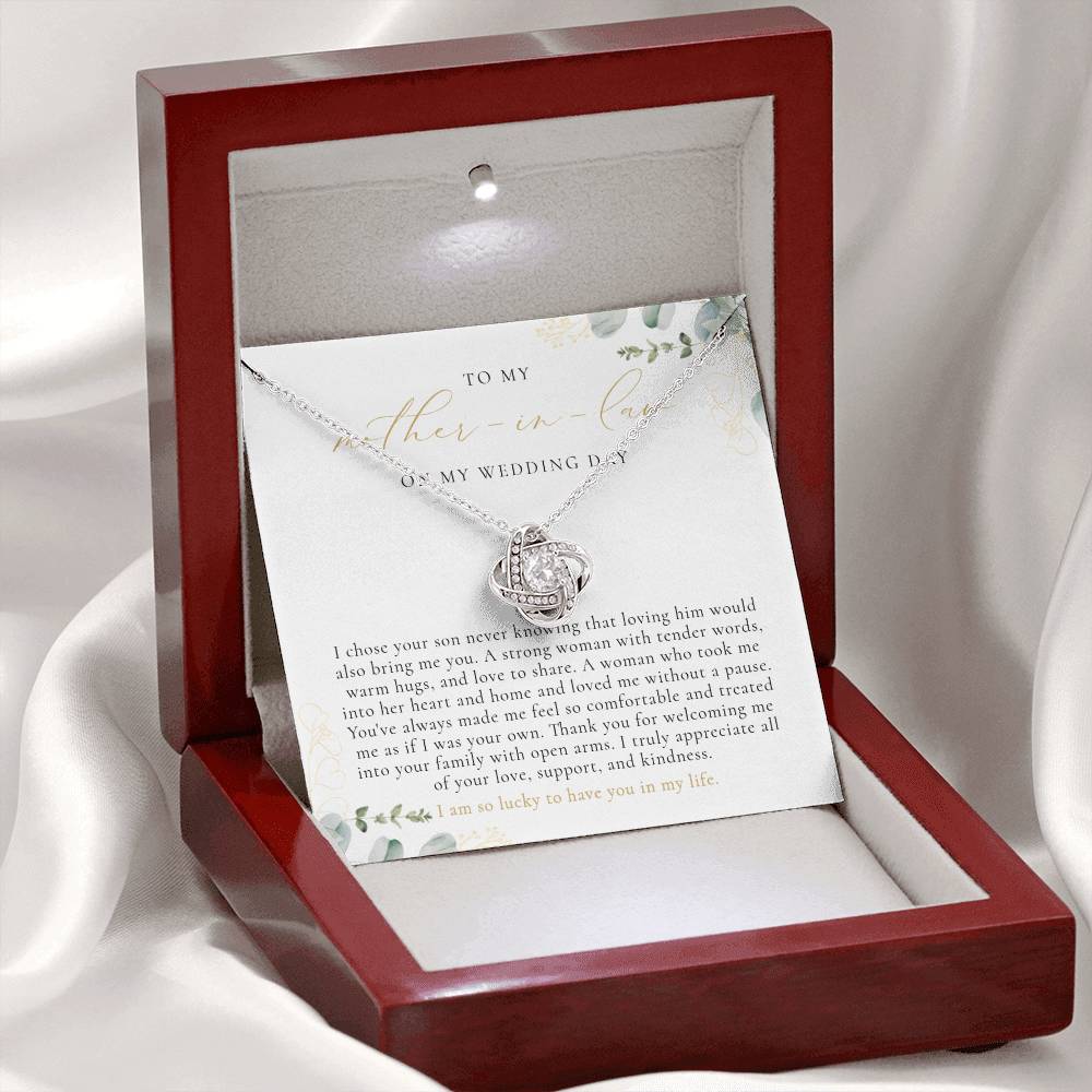 To My Mother In Law Necklace - Greenery Wedding Gift