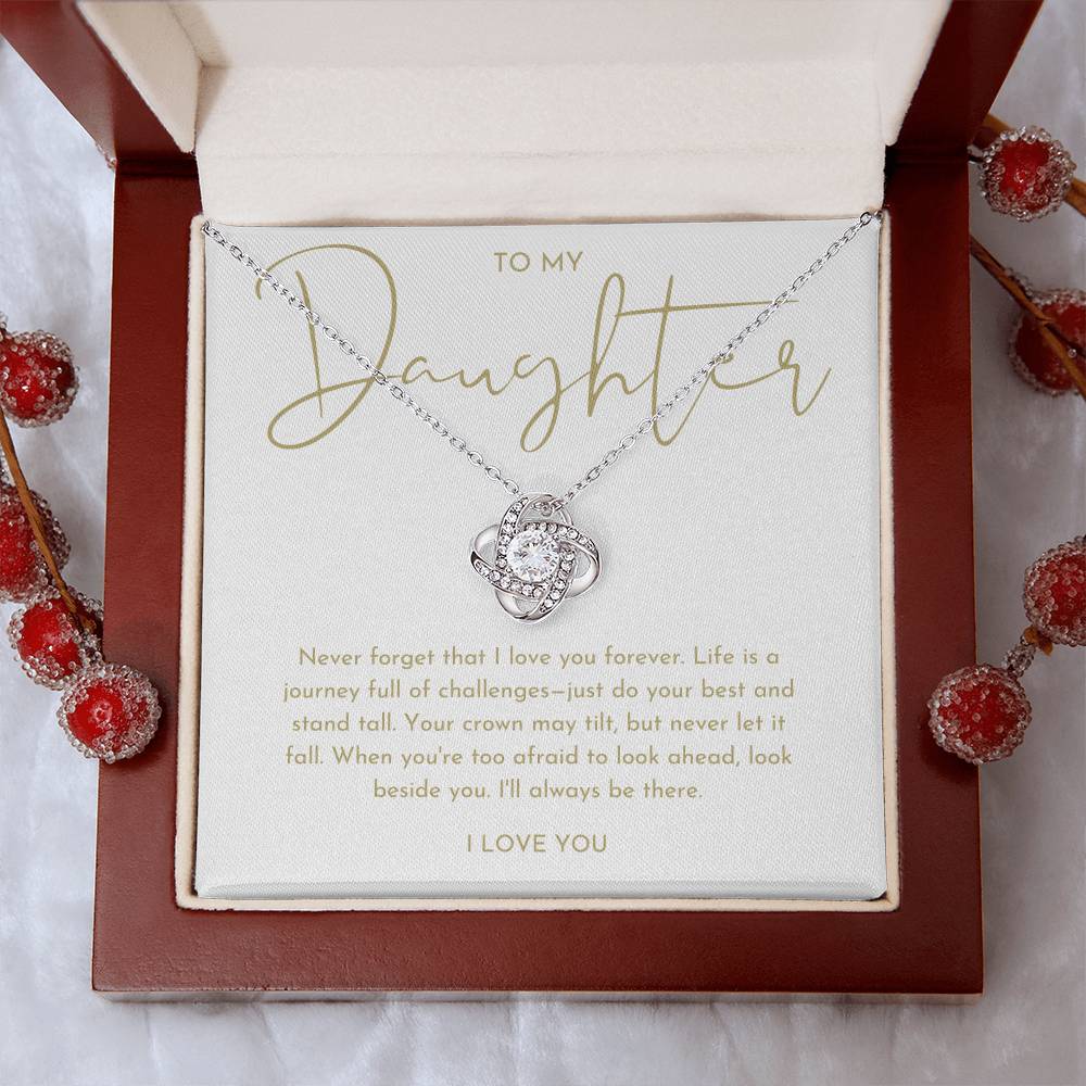 To My Daughter  Gift - Love Knot Necklace