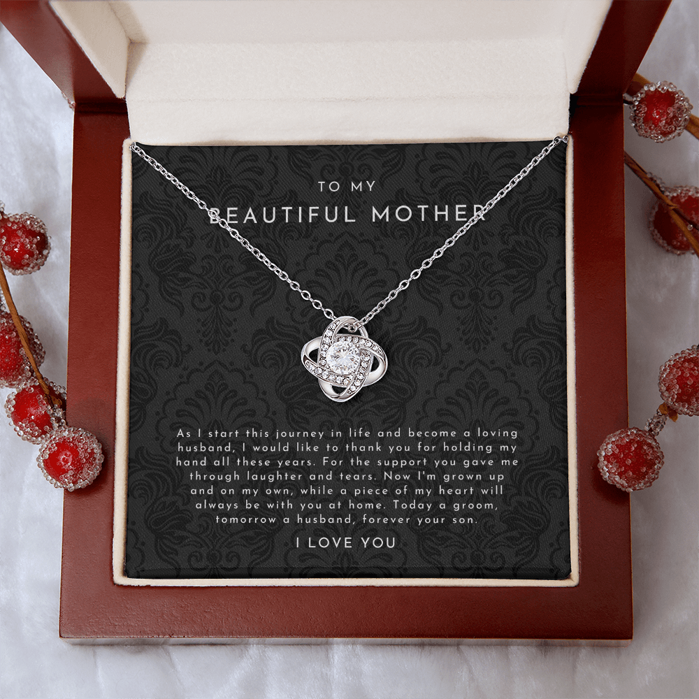Mother Of The Groom Gift From Son - Love Knot Necklace