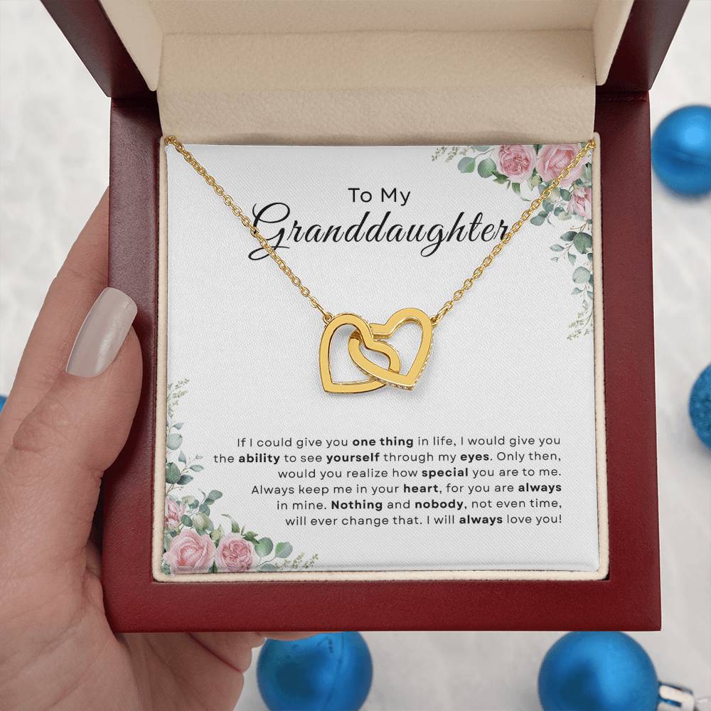 To My Granddaughter Hearts Necklace