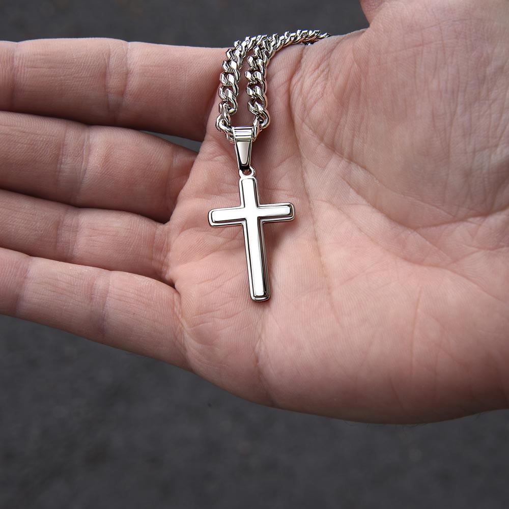 To My Grandson (Stay Strong) Cross Necklace