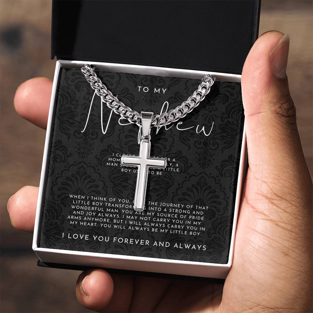 To My Nephew (I Closed My Eyes) Cross Necklace