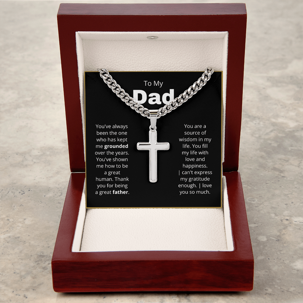 To My Dad Cross Necklace