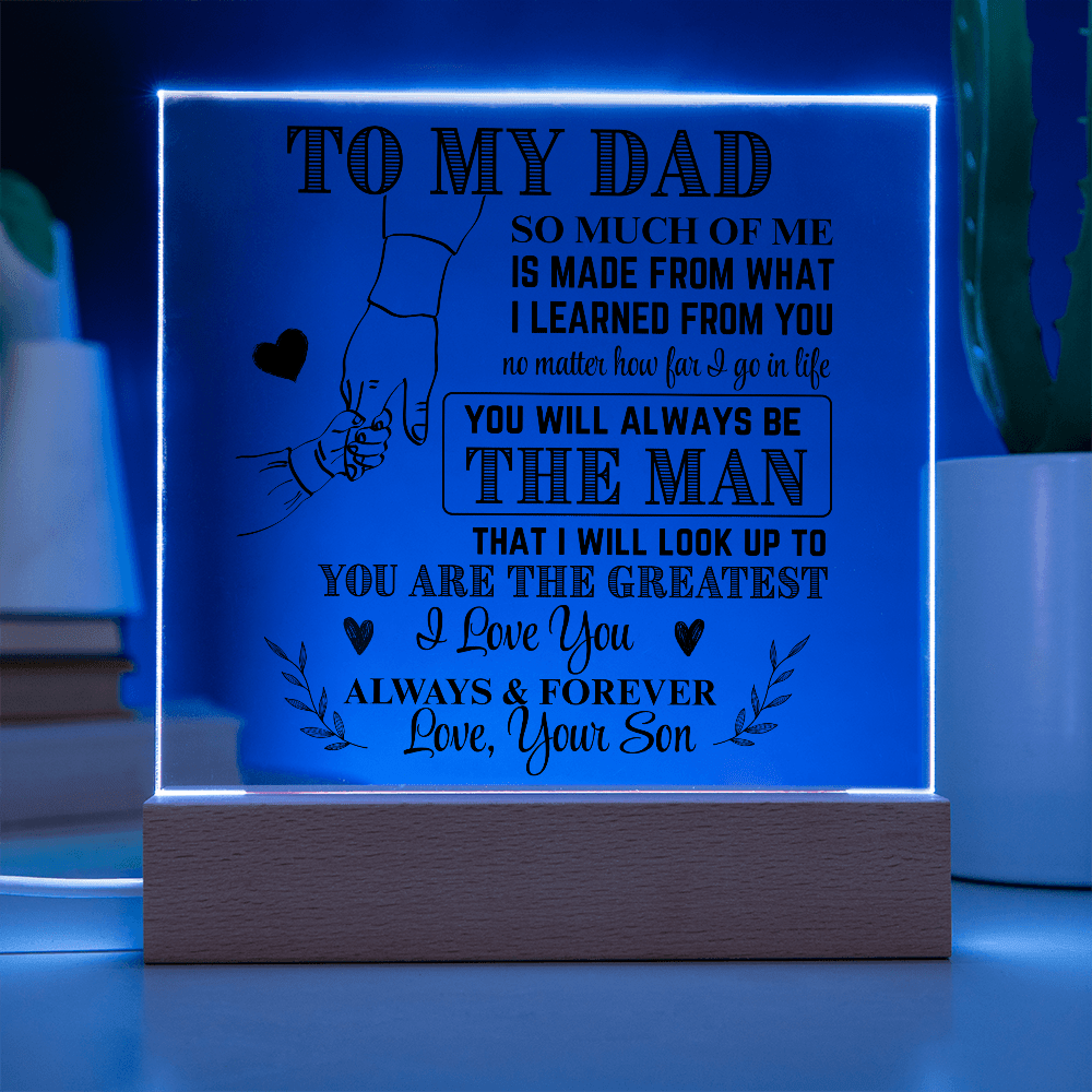 To My Dad From Son LED Acrylic