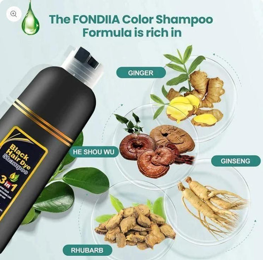 Black Herbal Hair Dye Shampoo - Buy 1 Get 1 Free