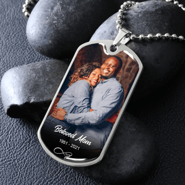 Custom Name Photo Dog Tag Memorial Necklace