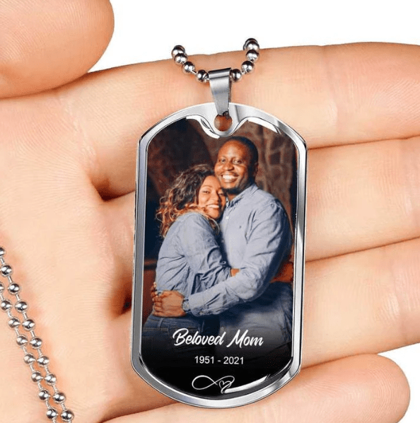 Custom Name Photo Dog Tag Memorial Necklace