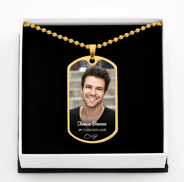 Custom Name Photo Dog Tag Memorial Necklace