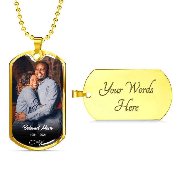 Custom Name Photo Dog Tag Memorial Necklace