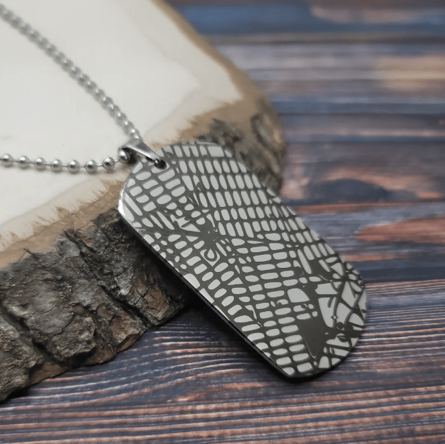 Custom Engraved Map Dog Tag Necklace
