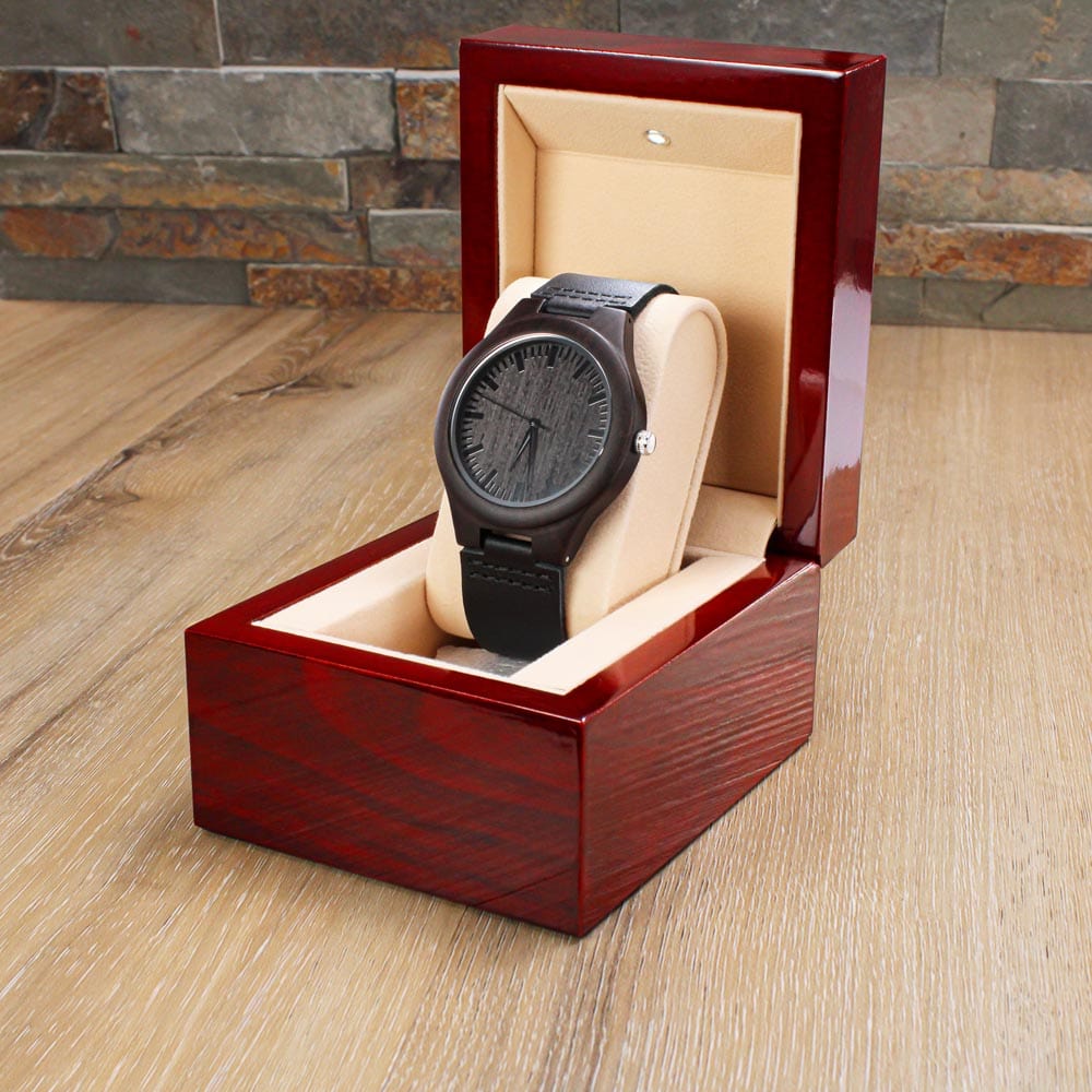 To My Dad (I Am Forever Grateful) Engraved Wooden Watch