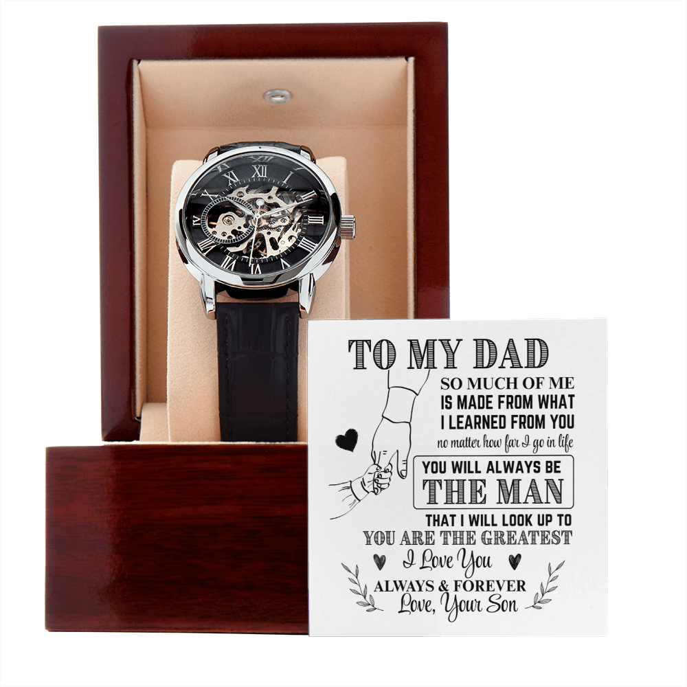 To My Dad From Son Skeleton Watch
