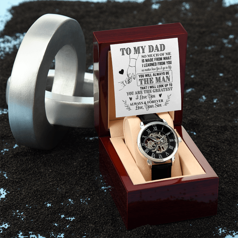 To My Dad From Son Skeleton Watch