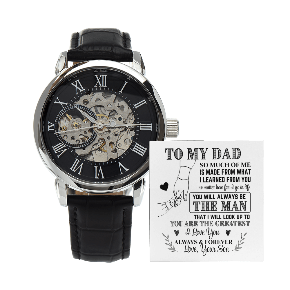 To My Dad From Son Skeleton Watch