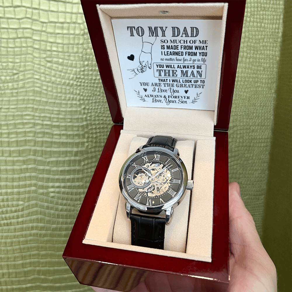 To My Dad From Son Skeleton Watch