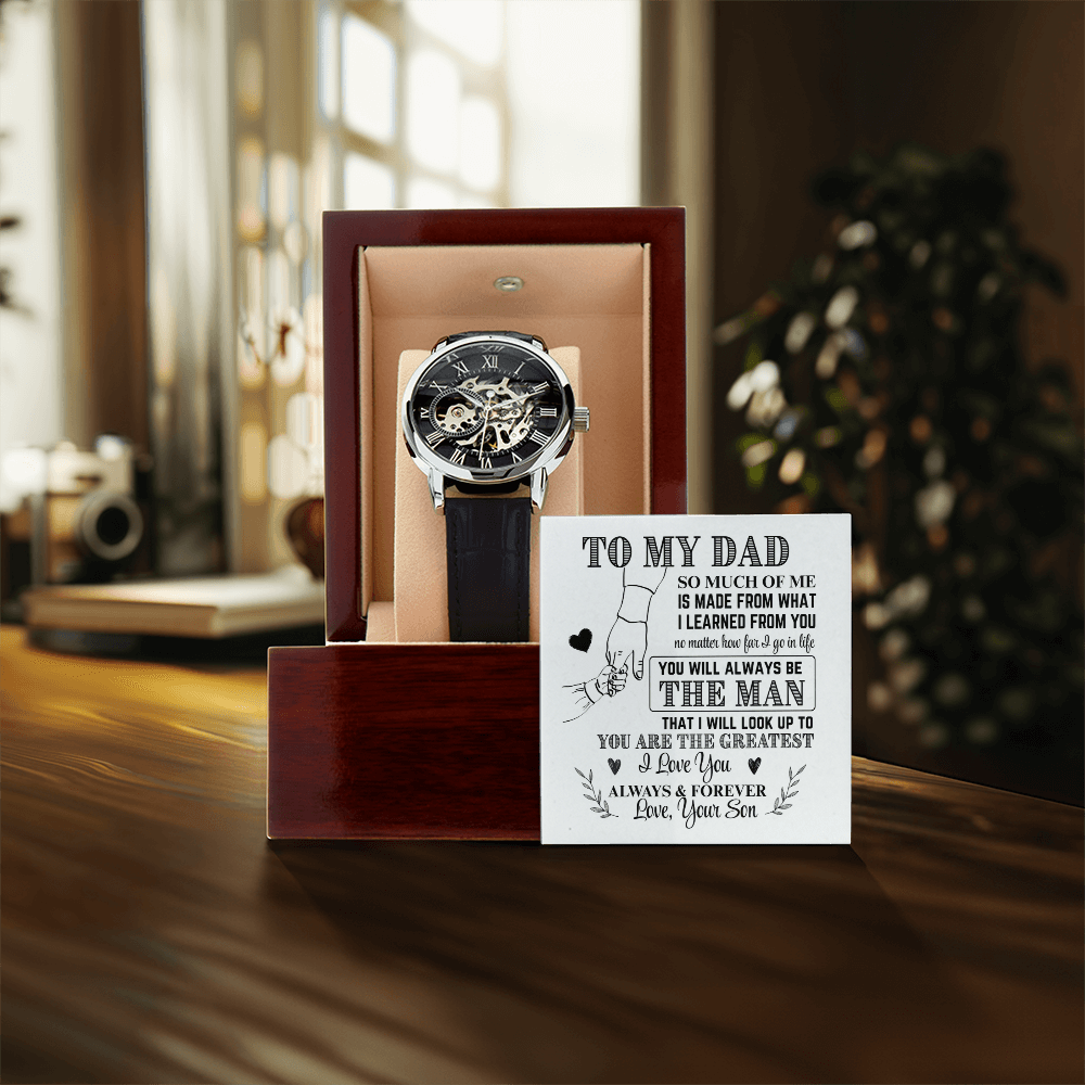 To My Dad From Son Skeleton Watch