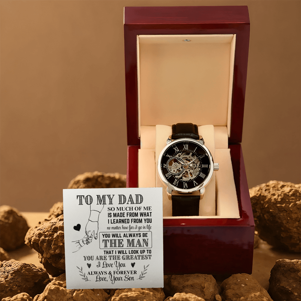 To My Dad From Son Skeleton Watch