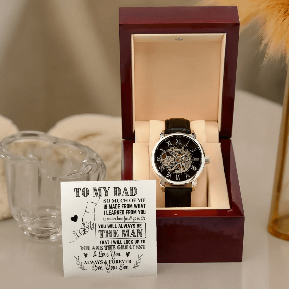To My Dad From Son Skeleton Watch