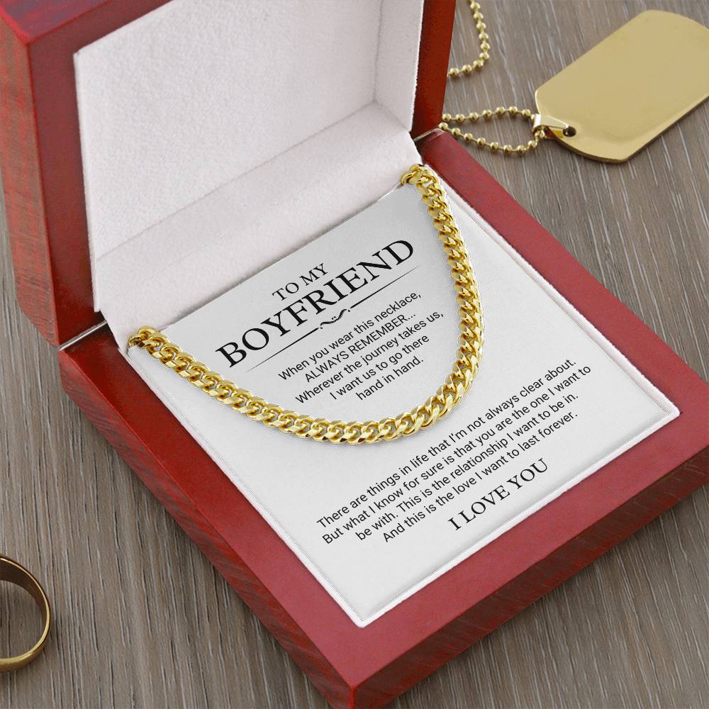 To My Boyfriend Necklace (Hand In Hand)