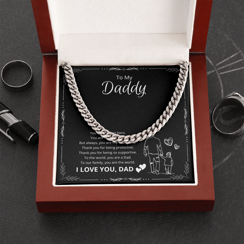 To My Daddy My First Hero Necklace