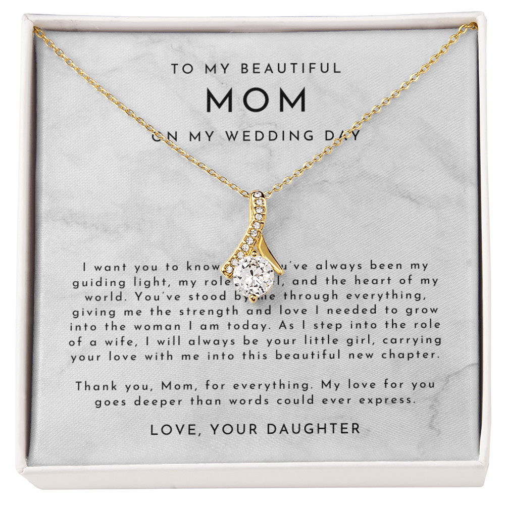 Mom Wedding Day Necklace, From Bride to Mom Gift