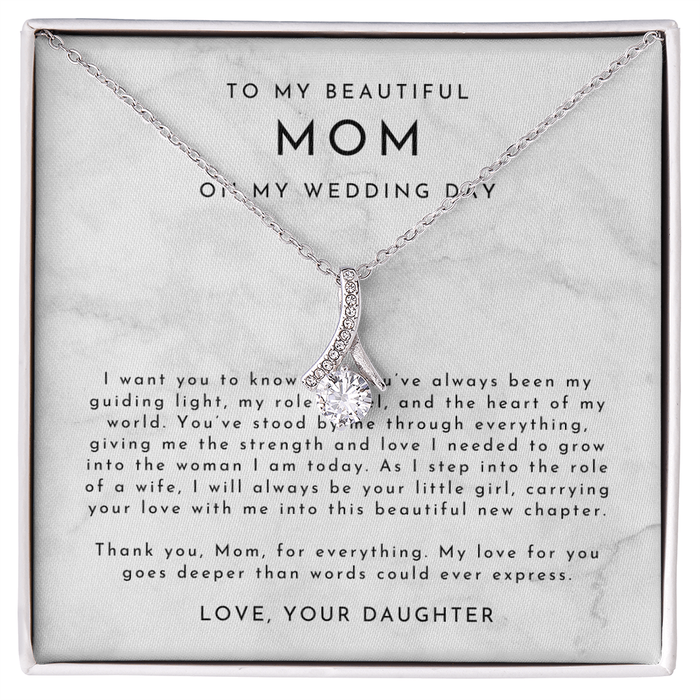 Mom Wedding Day Necklace, From Bride to Mom Gift