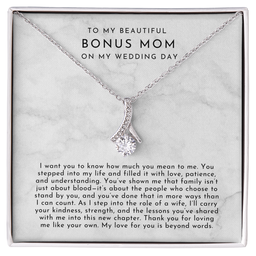 To My Bonus Mom On My Wedding Day Necklace
