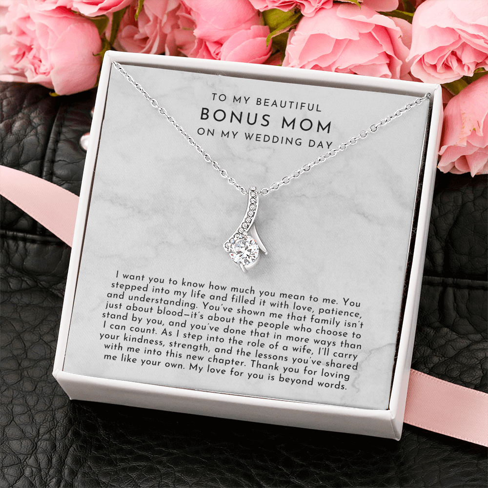 To My Bonus Mom On My Wedding Day Necklace