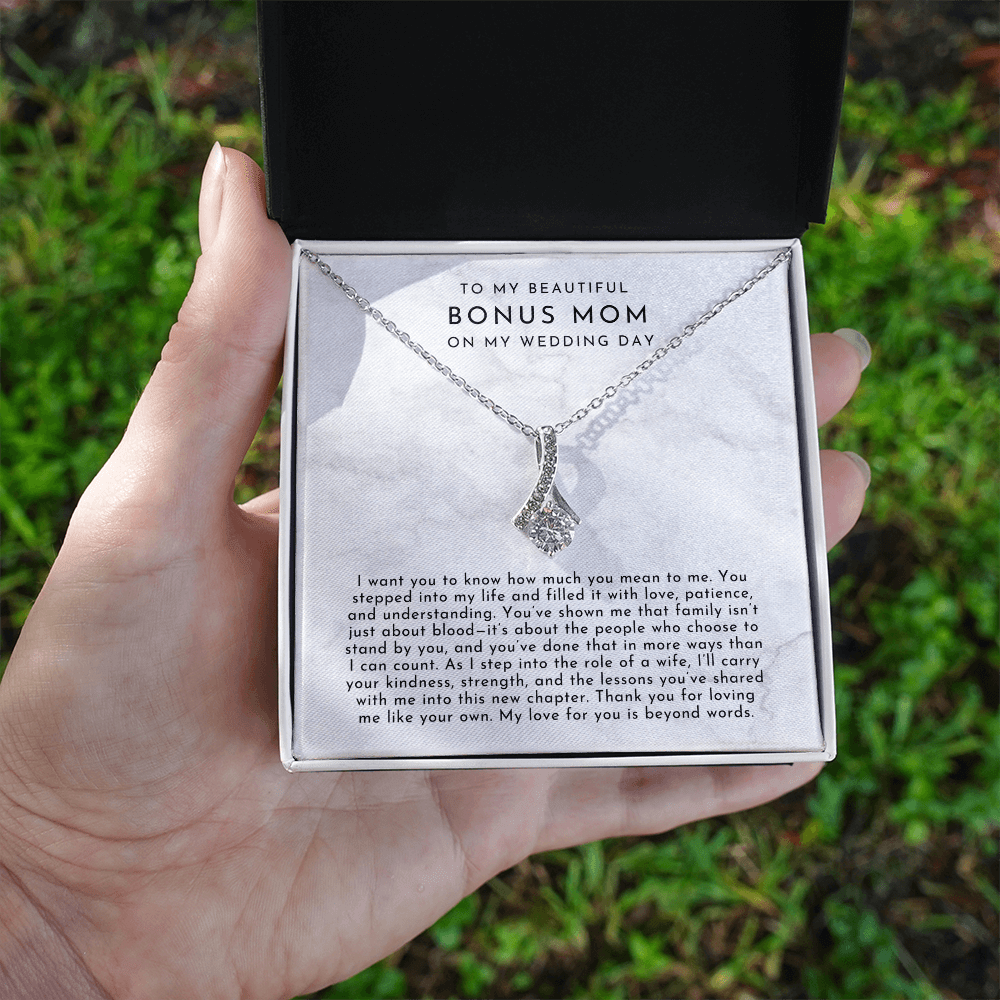 To My Bonus Mom On My Wedding Day Necklace