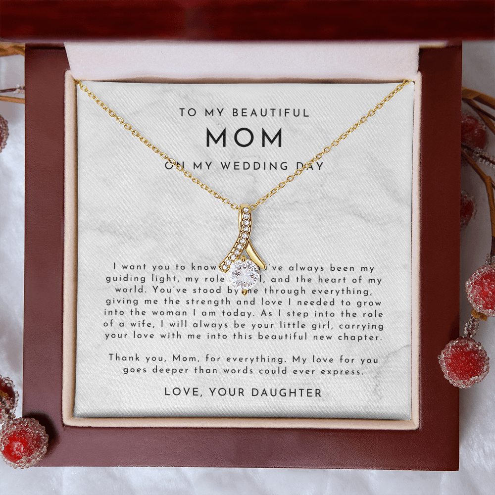 Mom Wedding Day Necklace, From Bride to Mom Gift