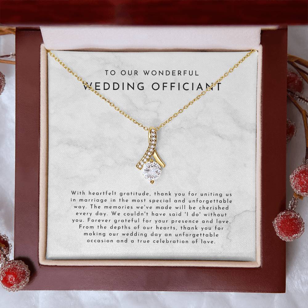 Wedding Officiant Gift (With Heartfelt Gratitude) Alluring Beauty Necklace
