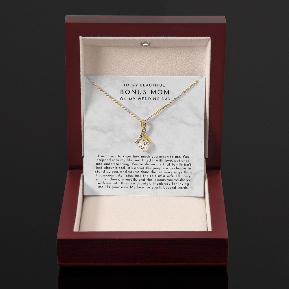 To My Bonus Mom On My Wedding Day Necklace