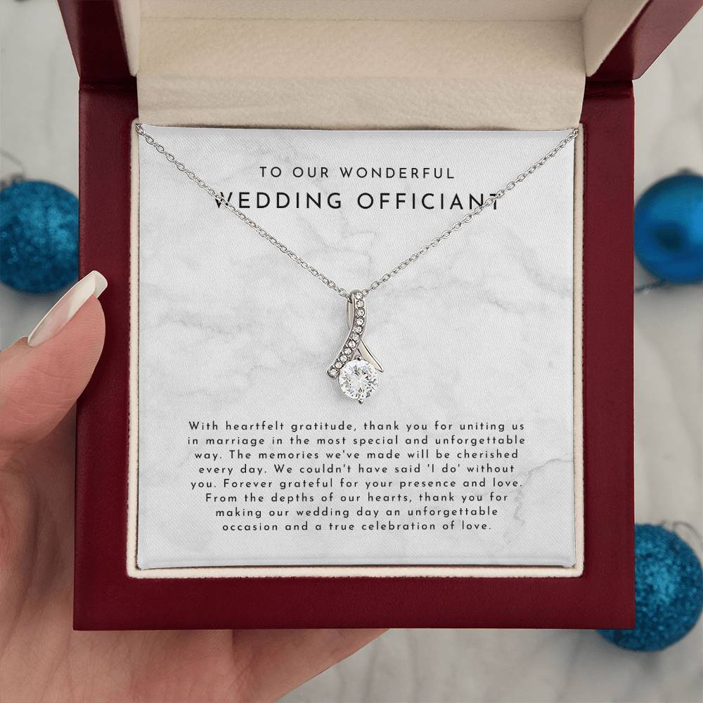 Wedding Officiant Gift (With Heartfelt Gratitude) Alluring Beauty Necklace