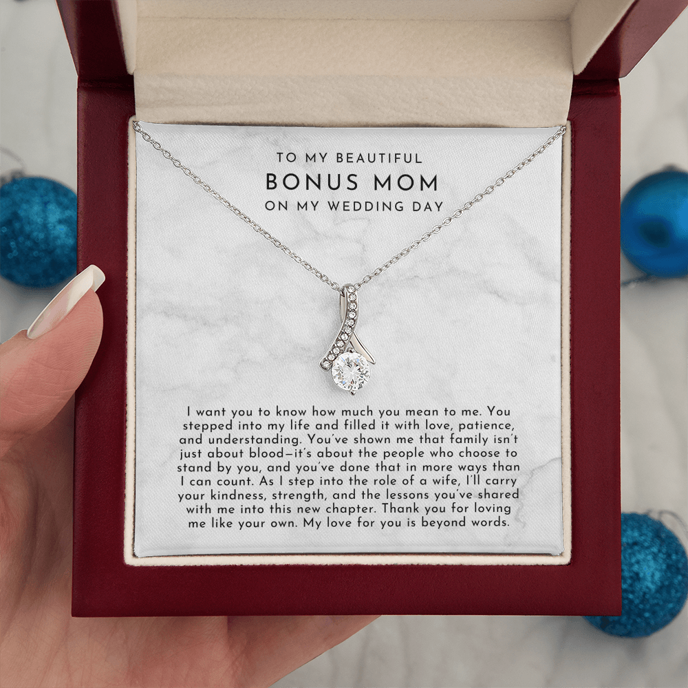 To My Bonus Mom On My Wedding Day Necklace