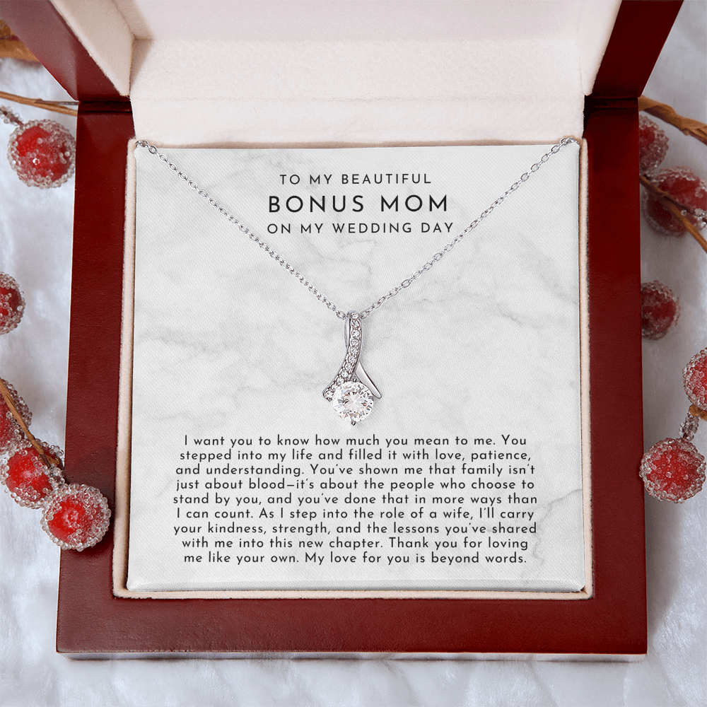 To My Bonus Mom On My Wedding Day Necklace