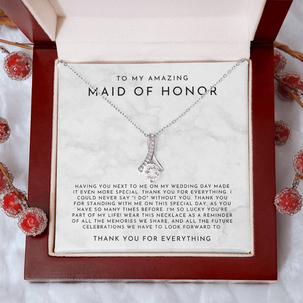 To My Amazing Maid Of Honor Gift Necklace