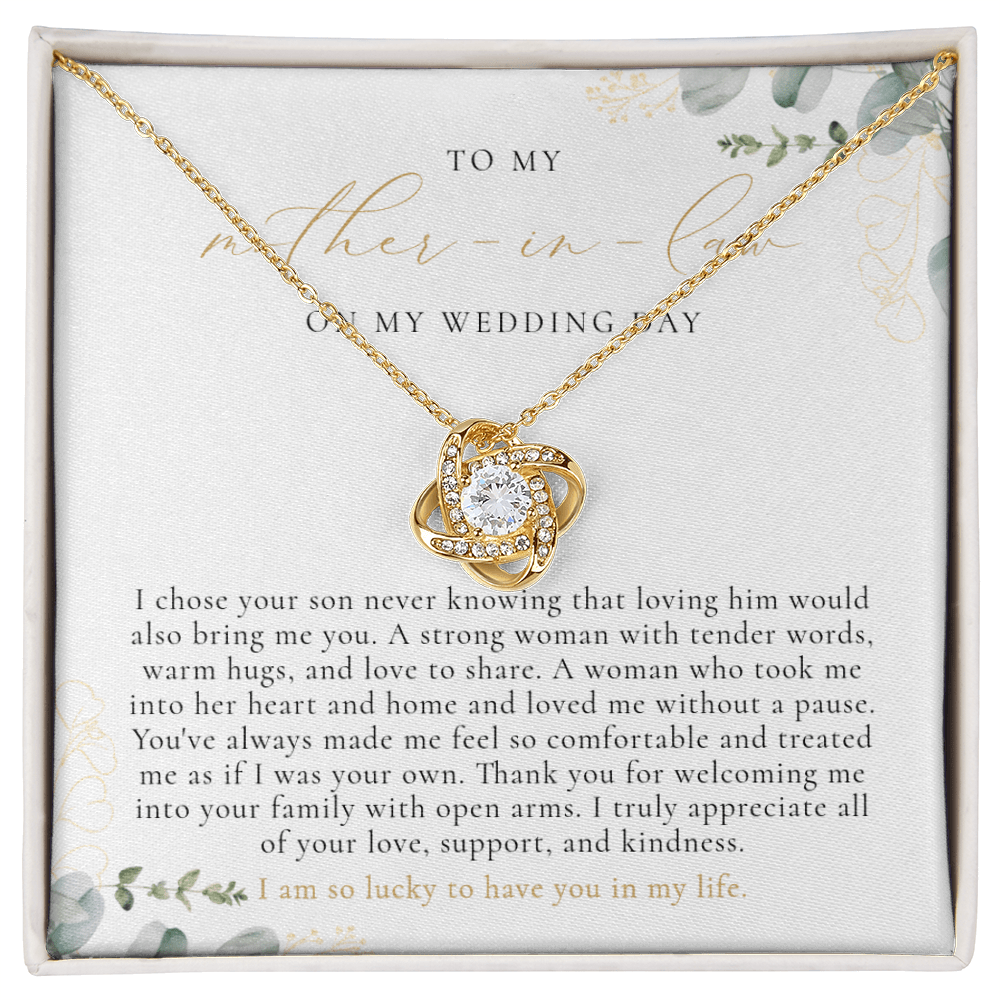 To My Mother In Law Necklace - Greenery Wedding Gift